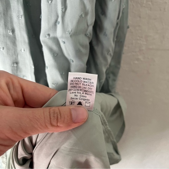 Orange Creek Dress Women's Medium Smocked Flutter Sleeve Swiss Dot Maxi Prairie - Picture 7 of 8